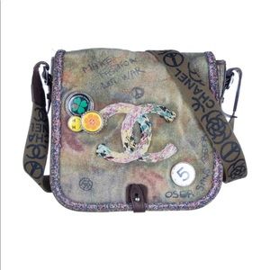 chanel graffiti messenger bag